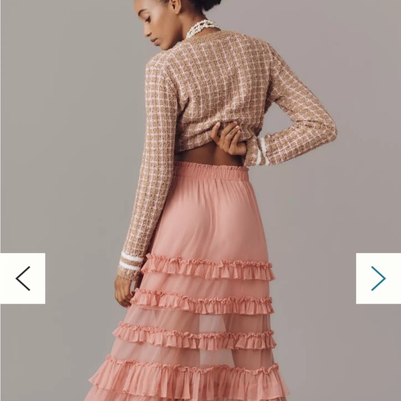 Anthropologie Pink Tiered Maxi Skirt New With Tags - Picture 3 of 4
